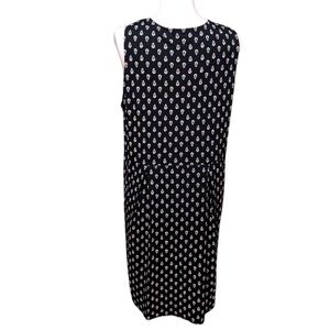 Wearever Collection J Jill Midi Sleeveless Dress Black White Floral